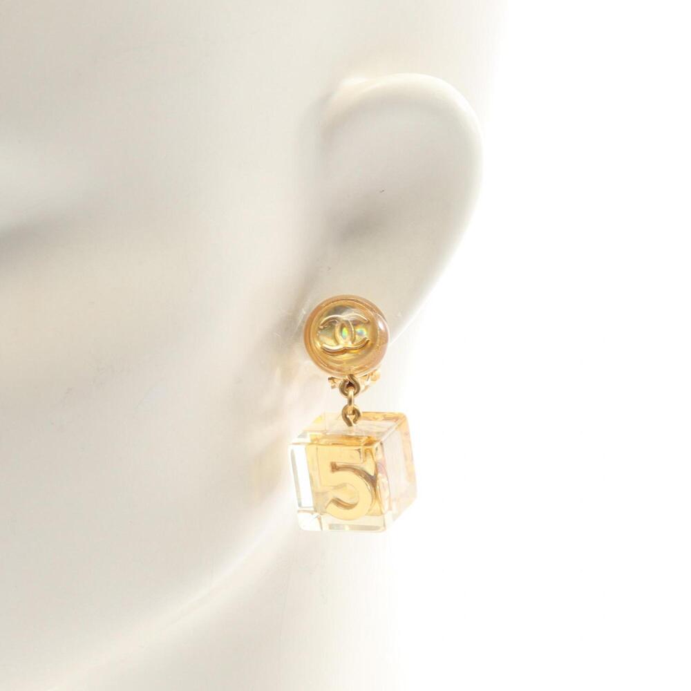 CHANEL White Logo Earrings - Picture 4 of 6
